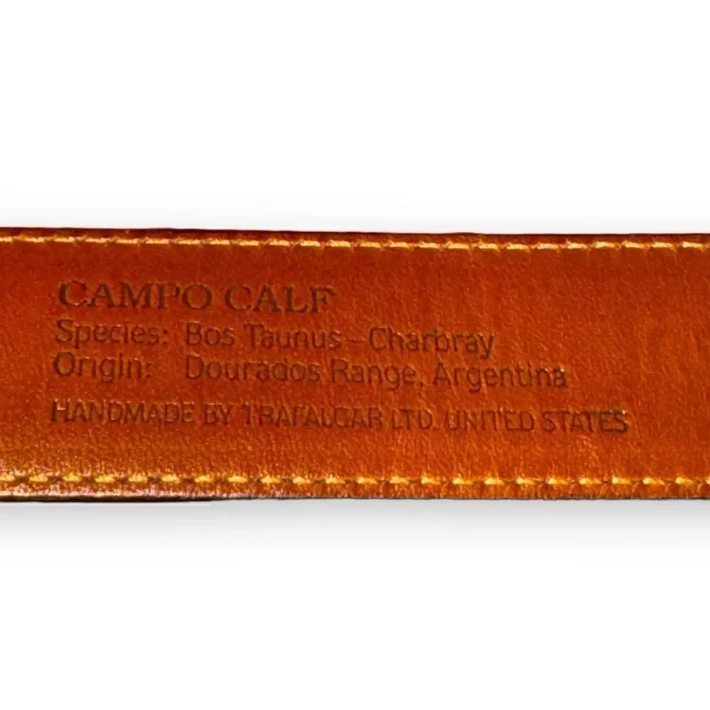 Trafalgar Black & Brown Campo Calf Leather Dress Belt 38